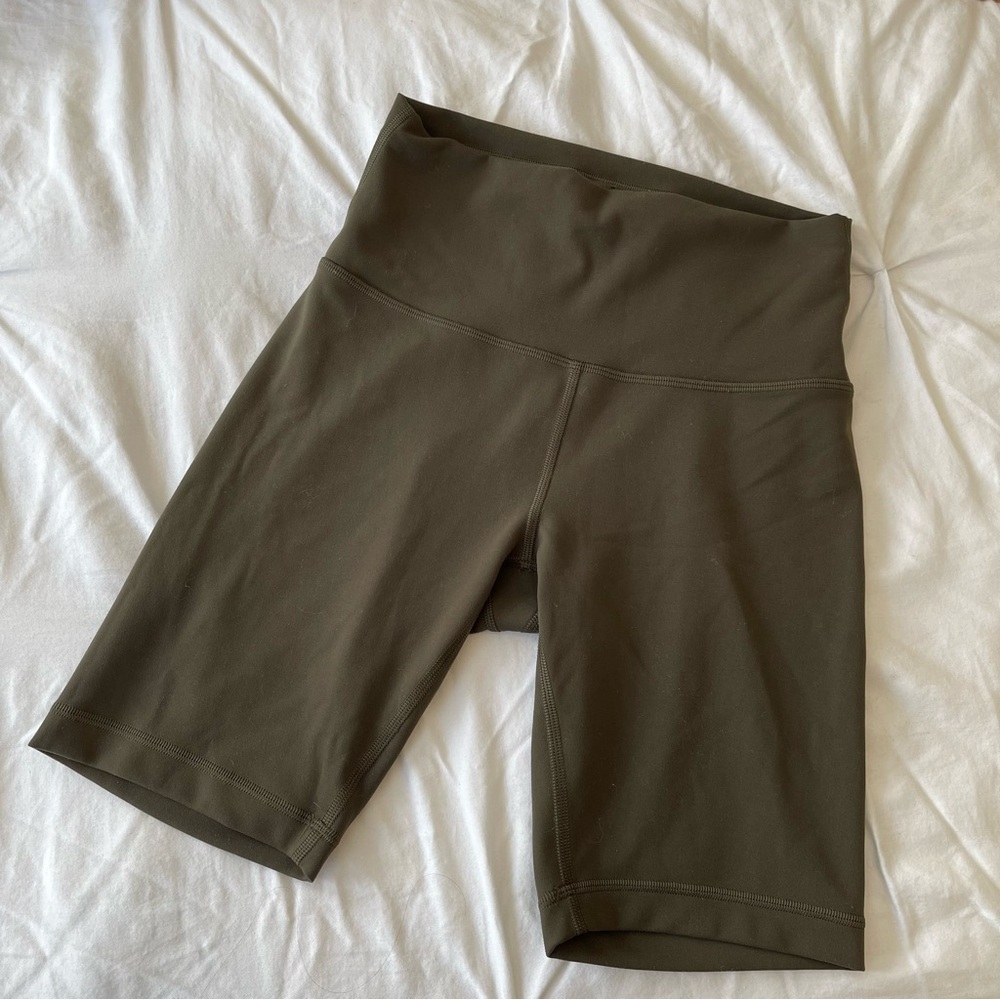 lululemon Olive Green Women's High-Waisted Biker Shorts